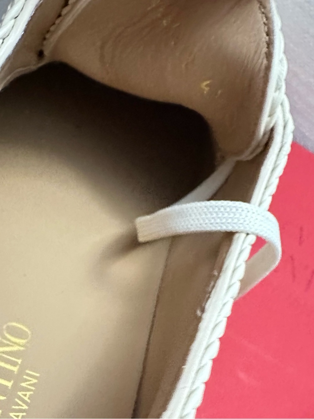Valentino Garavani Cream Braided Leather Boat Shoes - Picture 6 of 6